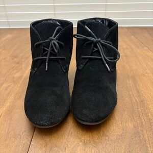 Nine West Black Suede Lace-Up Boots